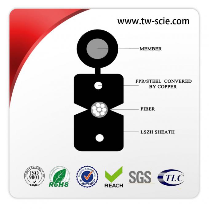 2 câble d'interface extérieur du noyau FTTH dans la fibre de G657A