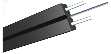 Qualité  Black LSZH Sheath FTTH Optical Fibre In Computer Network With 2*0.45mm Steel Wire Strength Member usine