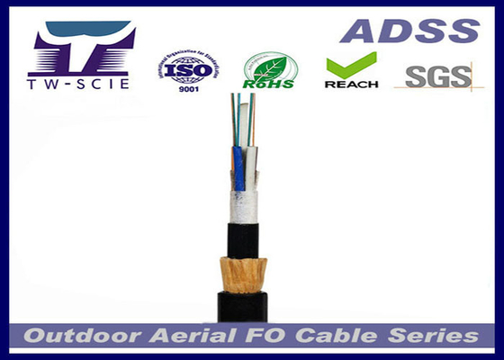 Appui blindé ADSS aérien d'individu de câble optique de fibre de longue d'envergure de la Chine d'Aramid force de fil