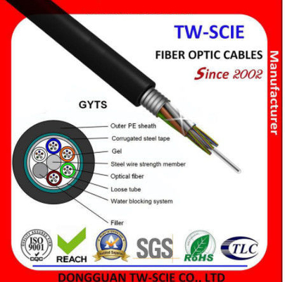 2-144 câble optique blindé de fibre de fil d'acier du noyau G652D pour Communcation