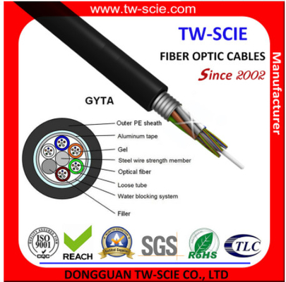 Câble blindé de tube de fibre du câble optique GYTA de fil lâche aérien extérieur d'aluminium