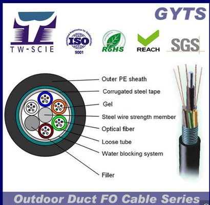 72 câbles optiques externes de câble optique d'Ethernet de fibre du noyau G652D multi évalués par fibre optique