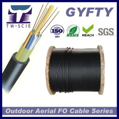 Verre aérien extérieur de noyau multi de GYFTY-FS bavarder le câble Ethernet optique de fibre blindé