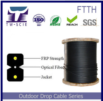 Câble optique protégé d'intérieur de fibre de noyau de FTTH 2, câble d'interface de fibre facile à s'étendre