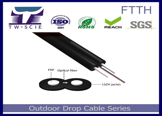 Câble d'intérieur de membre-FTTH de force de matériel de fil de Kevlar de câble optique de fibre de gaine de LSZH
