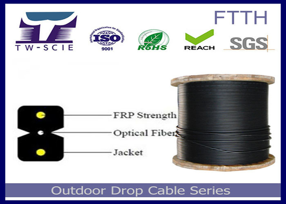 Câble d'intérieur de membre-FTTH de force de matériel de fil de Kevlar de câble optique de fibre de gaine de LSZH
