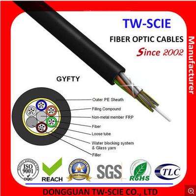 Câble à fibre optique multimode monomode diélectrique non blindé 2 - 288 noyaux GYFTY