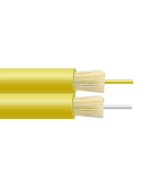 Cable de patch en fibre optique duplex à cordon fermé à haute densité avec fibres coupées à la fermeture à glissière pour des applications intérieures/extérieures flexibles