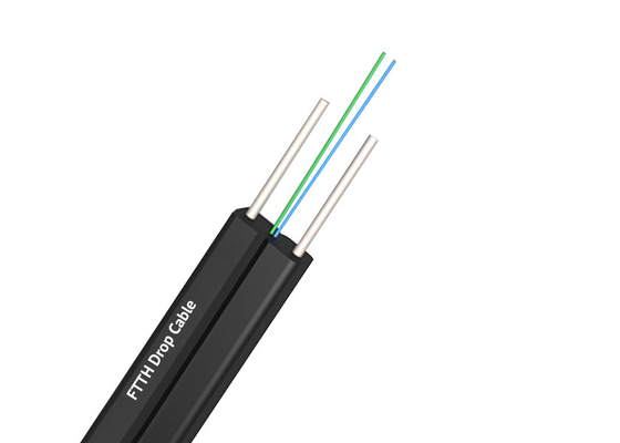 Cable à goutte FTTH galvanisé à chaud avec forme personnalisée PE PVC LSZH HDPE Jacket 0,45mm acier