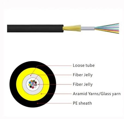 Cable ADSS avec jaquette PE/AT 24 48 96 144 Cable à fibre optique extérieur à enveloppe unique ADSS