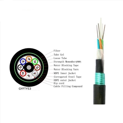 GYTY53 Cable blindé en fibre optique à double enveloppe en bande d'acier