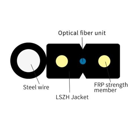Flexible 2 6 noyau G657 A1 G 657a1 Téléphérique FTTH à fibre optique