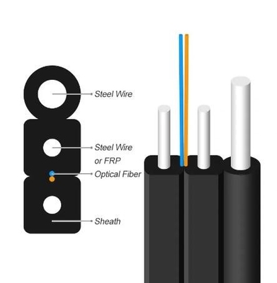 1f Cable à décharge aérienne FTTH extérieur GJYXCH/GJYFXCH Cable à fibre optique