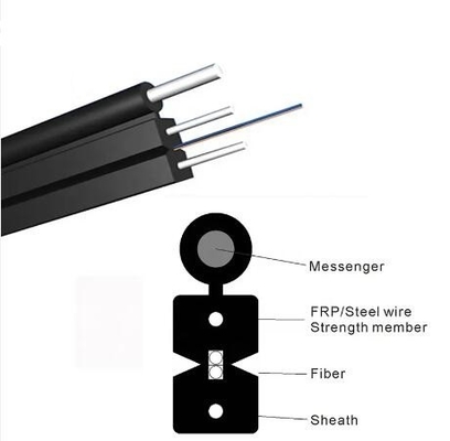 Externe 1 noyau 2 noyau 4 noyau fil d'acier goutte à goutte fibre optique câble pour FTTH