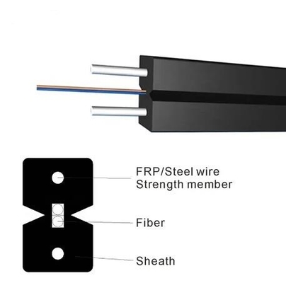 Externe 1 noyau 2 noyau 4 noyau fil d'acier goutte à goutte fibre optique câble pour FTTH
