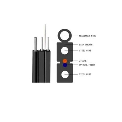 Fil d'acier extérieur 1 cœur 2 cœurs 4 cœurs Autoportant G657a1 G657a2 9/125 FTTH Drop Cable
