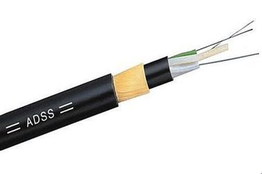 Câble à fibre optique ADSS à 12 noyaux Installation facile de la gaine extérieure noire non métallique pour les télécommunications électriques