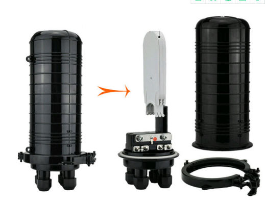 Type horizontal couleur noire de câble de 36 noyaux de fermeture de fibre optique de joint