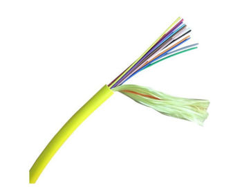 Couleur jaune câble optique ignifuge de fibre de distribution de gaine externe d'intérieur de LSZH ou de PE
