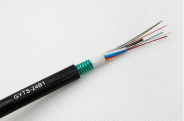 72 le noyau G652D desserrent le matériel externe de gaine de PE du câble optique GYTS de fibre de tube