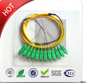 Diamètre matériel jaune 2.0mm de PVC de tresse-g multi du mode Om3 12core Mini Breakout Cable 3m de LC/PC