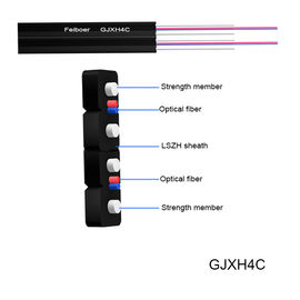 câble optique d'intérieur de fibre du porteur central FTTH LSZH de 3.1*2.0mm FRP