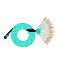 Câbles optiques 3M Multimode Connector de 1 du morceau MPO-LC 24 du noyau MPO OM3 de fibre corde de correction