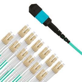 Câbles optiques 3M Multimode Connector de 1 du morceau MPO-LC 24 du noyau MPO OM3 de fibre corde de correction