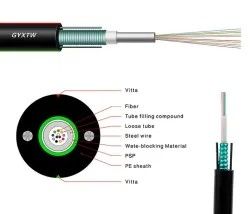 Bon prix de câble optique évalué extérieur de fibre de mode unitaire de 216 noyaux, câble optique blindé Gyts de la fibre Om3