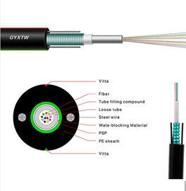 GYXTW Central Loose Tube Fiber Optic Cable haute résistance à l'hydrolyse avec enveloppe extérieure PE