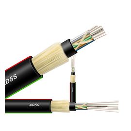 48 envergure externe noire autosuffisante de la couleur 100 de gaine de câble optique de fibre des noyaux ADSS