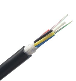 48 envergure externe noire autosuffisante de la couleur 100 de gaine de câble optique de fibre des noyaux ADSS
