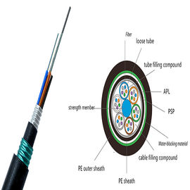 72 câble blindé échoué enterré direct de tube lâche de câble blindé des noyaux GYTA53 OFC