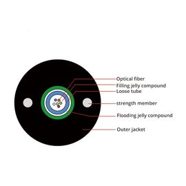 8.9mm Diamètre du câble GYXTW 12 Core G652D Central Loose Tube Outdoor Aerial et duct câble en fibre optique avec PE Jacket