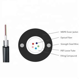 Câble optique de fibre de SM extérieur d'antenne et de conduit de tube lâche central externe de PE de noir de noyau d'OEM GYXTY 12