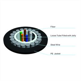 Câble optique de fibre de SM extérieur d'antenne et de conduit de tube lâche central externe de PE de noir de noyau d'OEM GYXTY 12