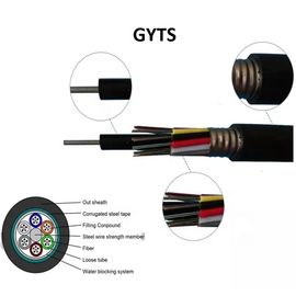 96 la veste de PE des noyaux GYTS a échoué le câble optique extérieur de fibre pour l'antenne et le conduit