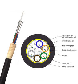 Câble optique autosuffisant de fibre de noyau de PE de la couleur externe noire ADSS 24 de gaine
