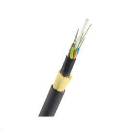 Câble optique autosuffisant de fibre de noyau de PE de la couleur externe noire ADSS 24 de gaine