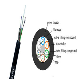 4 câble optique extérieur aérien non métallique de fibre du câble GYFTY de tube lâche de noyau