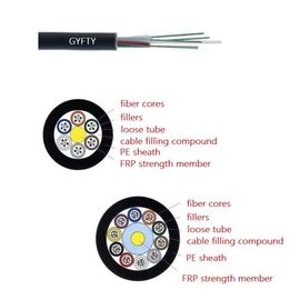 Câble optique extérieur de fibre de veste noire non métallique lâche de tube de noyau de GYFTY 60