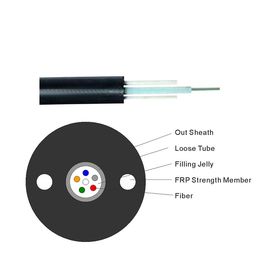 Tube lâche central de fibre de noyau aérien extérieur du câble optique GYFXTY 4 non métallique et non - câble blindé de fibre