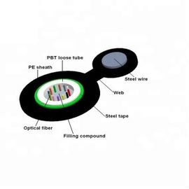 Le schéma extérieur 8 d'Uni-tube de câble optique de fibre de gaine externe noire de HDPE de GYXTC8S forment le messager simple de fil