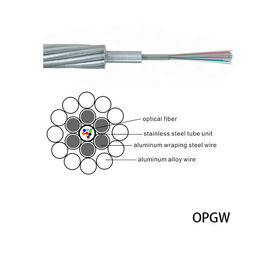 le fil de masse optique 2 couches a échoué le câble optique de fond central de fibre d'Al Covered Stainless Steel Tube OPGW
