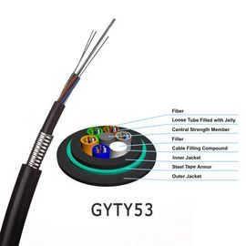 Câble extérieur blindé souterrain de fibre de mode unitaire de la communication GYTY53