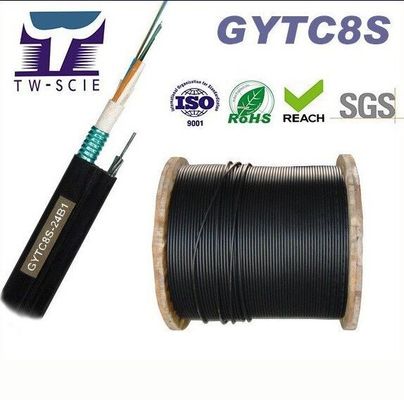 OEM 8 12 24 câbles optiques aériens autosuffisants de fibre du schéma 8 du noyau FIG8 (GYTC8S)