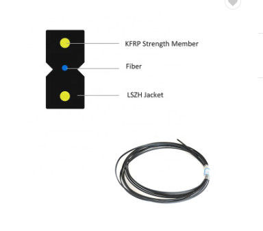 Câble à fibre optique d'intérieur 1 noyau G657A1 fibre FRP LSZH gaine câble de dérivation FTTH câble de dérivation