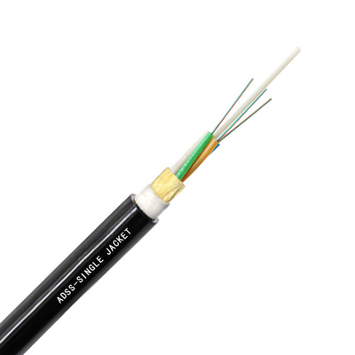 12 câble optique aérien autosuffisant extérieur de fibre de l'envergure 100m ADSS de Fibra Optica ADSS des prix jacketFactory simples de noyau