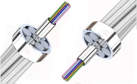 48 câble optique blindé aérien extérieur de fibre du noyau ACS OPGW (fil de masse aérien composé de fibre optique)