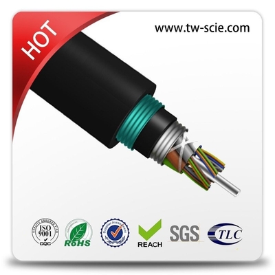 GYTA53 24 Core Double Gaine Blindée Double Gaine PE anti-UV Câble À Fibre Optique Pour L'enterrement Du Conduit
